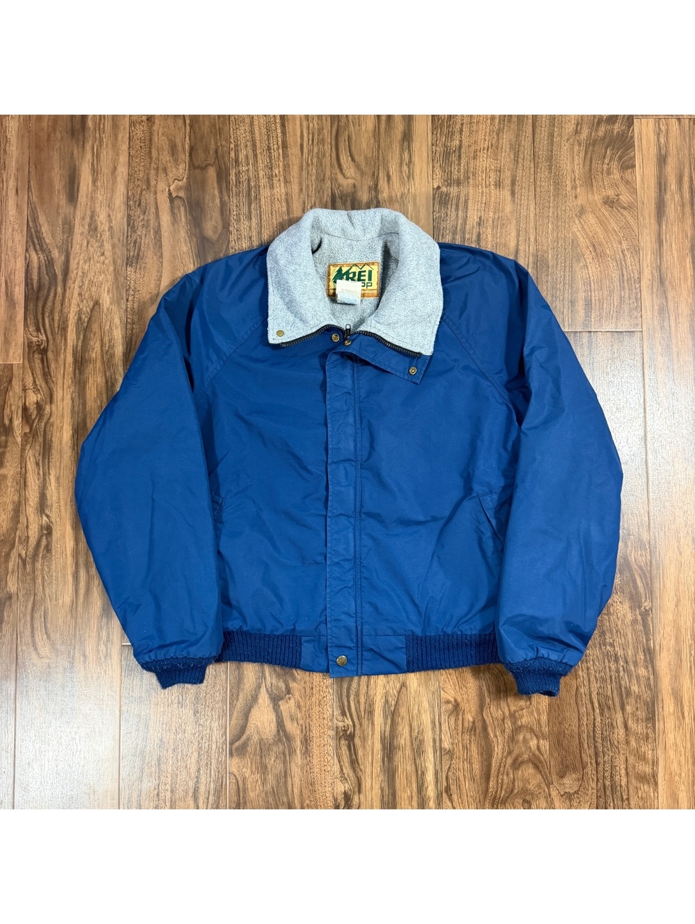 Vintage 80s REI Co-op Fleece Lined Bomber Jacket Blue Men M USA Outdoor